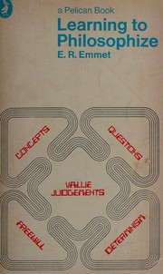 Front cover of Learning to philosophise by Eric Revell Emmet