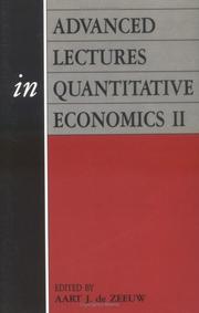 Front cover of Advanced Lectures in Quantitative Economics II (Advanced Lectures in Quantitative Economics) by Aart J. de Zeeuw