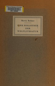 Front cover of Eine Bibliothek der Weltliteratur by Martin Bodmer