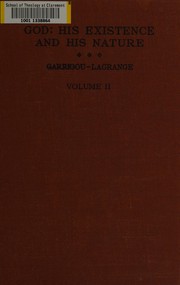 Front cover of God, His existence and His nature by Réginald Garrigou-Lagrange