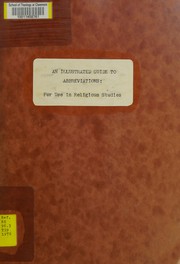 Front cover of An illustrated guide to abbreviations, for use in religious studies by John Thomas Taylor
