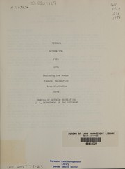 Front cover of Federal recreation fees 1976 by United States. Bureau of Outdoor Recreation
