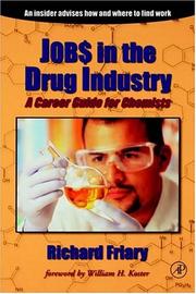 Front cover of Jobs in the Drug Industry by Richard J. Friary
