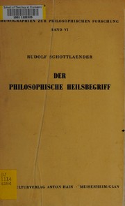 Front cover of Der philosophische Heilsbegriff by Rudolf Schottlaender