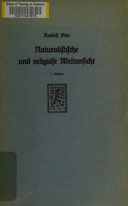 Front cover of Naturalistische und religiöse Weltansicht by Rudolf Otto