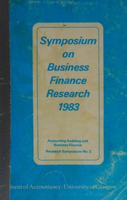 Front cover of Symposium on business finance research by Unknown