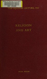 Front cover of Religion and art by Weiss, Paul