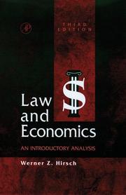 Front cover of Law and economics by Werner Zvi Hirsch