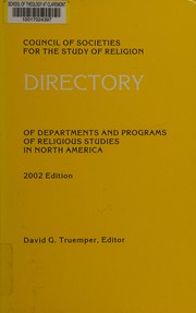 Cover of Directory of departments and programs of religious studies in North America by David G. Truemper