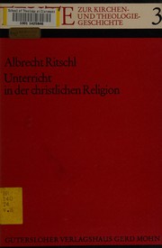 Cover of Unterricht in der christlichen Religion by Albrecht Ritschl