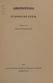 Front cover of Eudemische ethik by Aristotle