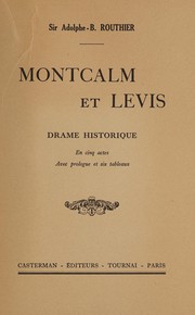 Cover of Montcalm et Lévis by A. B. Routhier
