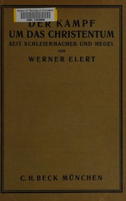 Cover of Der Kampf um das Christentum by Werner Elert