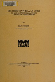 Front cover of Des hiéroglyphes à la croix by Jean Doresse