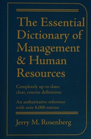 Cover of The essential dictionary of management and human resources by Jerry Martin Rosenberg