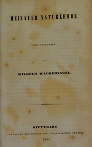 Front cover of Meinauer Naturlehre by Wackernagel, Wilhelm