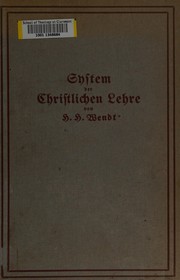 Front cover of System der christlichen Lehre by Hans Hinrich Wendt