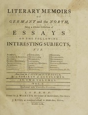Front cover of Literary memoirs of Germany and the North by Petrus van Musschenbroek
