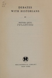 Cover of Debates with historians by Pieter Geyl