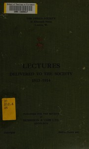Front cover of Lectures delivered to the Society, 1913-1914 by The Persia Society, London.
