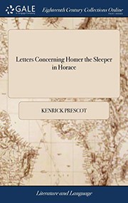 Front cover of Letters concerning Homer, the sleeper in Horace by Kenrick Prescot