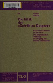Front cover of Die Ethik der Schrift an Diognet by Brändle, Rudolf