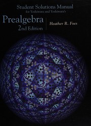 Front cover of Student solutions manual for Yoshiwara and Yoshiwara's Prealgebra by Heather R. Foes