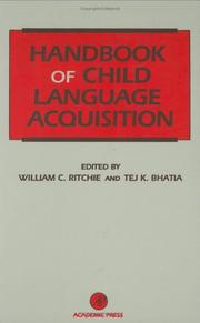 Front cover of Handbook of child language acquisition by William C. Ritchie
