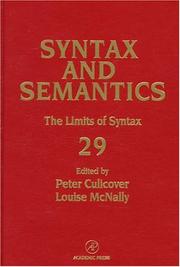 Cover of Syntax and Semantics, Volume 29 by Unknown