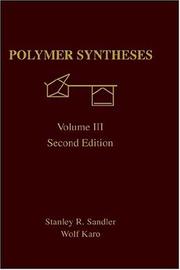 Cover of Polymer syntheses by Stanley R. Sandler