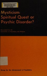 Front cover of Mysticism by Group for the Advancement of Psychiatry. Committee on Psychiatry and Religion.