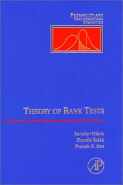 Front cover of Theory of rank tests by Zbynek Sidak