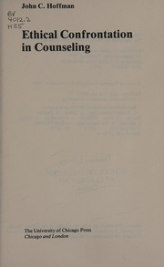 Cover of Ethical confrontation in counseling by Hoffman, John C.