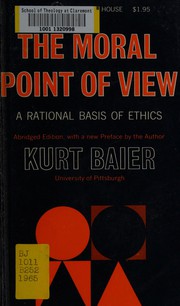 Cover of The moral point of view by Kurt Baier