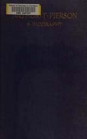 Front cover of Arthur T. Pierson by Delavan Leonard Pierson