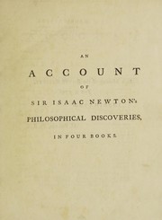 Cover of An account of Sir Isaac Newton's philosophical discoveries by Colin MacLaurin