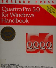 Front cover of Quattro pro 5.0 for Windows handbook by Mary V. Campbell