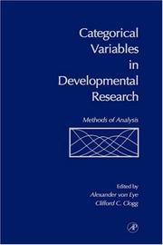 Front cover of Categorical variables in developmental research by Alexander von Eye