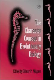 Front cover of Character Concept in Evolutionary Biology by Günter P. Wagner