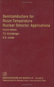 Front cover of Semiconductors for room temperature nuclear detector applications by R. B. James