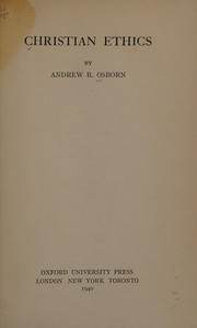 Cover of Christian ethics by Andrew Rule Osborn