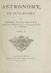 Cover of Astronomy, in five books by Long, Roger