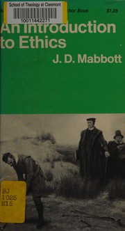 Cover of An introduction to ethics by J. D. Mabbott
