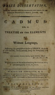 Cover of Cadmus by Thornton, William