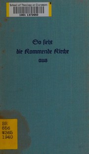 Front cover of So sieht die kommende Kirche aus by Heinz Weidemann