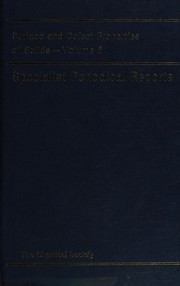 Front cover of Surface and Defect Properties of Solids by Meirion Wyn Roberts