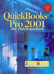 Front cover of QuickBooks Pro 2002 An Introduction with Student Data Files by Janet Horne
