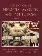 Cover of Foundations of Financial Markets and Institutions (3rd Edition) by Frank J. Fabozzi