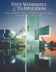 Cover of Finite mathematics and its applications by Larry Joel Goldstein