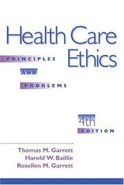 Front cover of Health Care Ethics by Thomas M. Garrett
